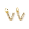 Real 18K Gold Plated Brass Micro Pave Clear Cubic Zirconia Charms KK-E068-VB452-V-2