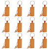   12Pcs Bamboo Laser Engraving Rectangle Keychains KEYC-PH0002-04-1