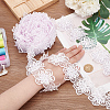 Organza Lace Trim with Resin Imitation Pearl Beads OCOR-WH0085-53C-3