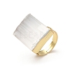 Natural Selenite Rectangle Adjustable Ring RJEW-F132-03G-2