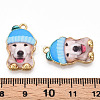 Printed Light Gold Tone Alloy Pendants ENAM-N056-208B-3