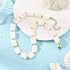 Natural Trochid Shell/Trochus Shell Rectangle Beaded Necklaces for Women NJEW-JN06401-1