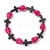 Halloween Cross & Skull Acrylic Bead Stretch Bracelets BJEW-JB12617-3