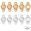 Beebeecraft 20Pcs 2 Colors Brass Micro Pave Clear Cubic Zirconia Connector Charms KK-BBC0002-17-1