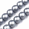 Spray Painted Natural Wood Beads Strands WOOD-S053-59B-1