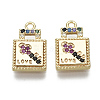 Brass Micro Pave Cubic Zirconia Charms KK-S348-531-NF-1