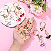 Alloy Crystal Rhinestone & Resin Ballet Dancer Girl Keychain KEYC-YW00228-01-6