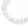 Round Cat Eye Beads Stretch Charm Bracelets BJEW-JB05578-01-4