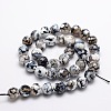 Dyed Natural Fire Crackle Agate Faceted Round Beads Strands G-E320C-16mm-07-2