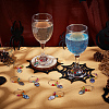 Alloy Enamel Sugar Skull Wine Glass Charms AJEW-PH01534-5