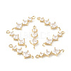 Brass Pave Clear Cubic Zirconia Connector Charms KK-G462-13KCG-3