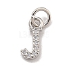 Initial Letter Brass with Cubic Zirconia Charms KK-Q814-26J-P-1