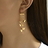 Fashionable Retro Butterfly Tassel Brass Leverback Earrings NY1870-4