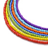7 Pcs 7 Colors Chakra Jewelry Glass Seed Beaded Necklaces Set NJEW-JN03803-5