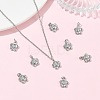 SHEGRACE Brass Micro Pave Clear Cubic Zirconia Charms XGRQ4N180-710P-4