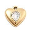 304 Stainless Steel Rhinestone Pendants STAS-R155-035K-G-1