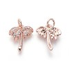 Brass Micro Pave Cubic Zirconia Charms ZIRC-J021-04-RS-3