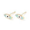 Enamel Horse Eye Stud Earrings EJEW-P201-01G-1