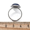 Half Round Natural Lapis Lazuli Finger Rings X-RJEW-M062-01P-04-3