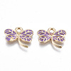 Light Gold Plated Alloy Pendants X-ENAM-T009-69A-RS-1