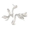 Brass Ear Studs Findings KK-R154-02P-2