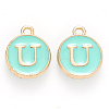 Golden Plated Alloy Enamel Charms X-ENAM-S118-05U-1