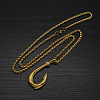 304 Stainless Steel Fish Hook Pendant Necklaces for Men WG49AC2-02-1