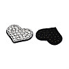 Heart Hotfix Glass Rhinestone with Cloth Patches PATC-T002-02M-3
