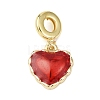 Brass Enamel European Dangle Charms KK-B159-01G-01-1