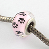 Large Hole Dog Paw Prints Pattern Resin European Beads OPDL-Q129-224A-2