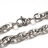 Non-Tarnish 304 Stainless Steel Rope Chain Necklaces NJEW-L403-04P-1