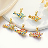 Brass Enamel Pendants KK-K305-01G-1