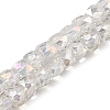 Electroplate Transparent Glass Beads Strands GLAA-C029-03B-2