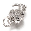 Brass Micro Pave Clear Cubic Zirconia Charms ZIRC-C020-47P-3