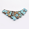 Assembled Bronzite and Synthetic Turquoise Beads Strands G-P298-F01-3