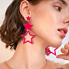 ANATTASOUL 5 Pairs 5 Colors Hollow Star Acrylic Dangle Stud Earrings for Woman EJEW-AN0004-10-5
