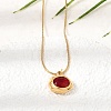 304 Stainless Steel Pave Cubic Zirconia Pendant Necklaces SA-CBADCF0-03G-4
