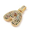 Brass Micro Pave Cubic Zirconia Pendants ZIRC-P121-01G-A-2