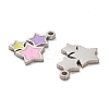 304 Stainless Steel Enamel  Charms STAS-L022-095P-2
