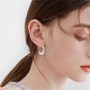 Chunky Hoop Earrings Open Oval Drop Earrings Teardrop Hoop Dangle Earrings Pull Through Hoop Earrings Threader Hoops Earrings Statement Jewelry Gift for Women JE1071B-7