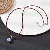 Natural & Synthetic Mixed Gemstone Round Pendant Necklaces NJEW-JN04478-4
