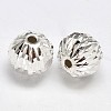 Fancy Cut Faceted Round 925 Sterling Silver Beads STER-F012-12B-2