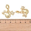 Ocean Brass Pave Clear Cubic Zirconia European Dangle Charms KK-H278-03G-09-3