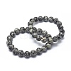Natural Sesame Jasper/Kiwi Jasper Bead Stretch Bracelets BJEW-K212-A-033-7