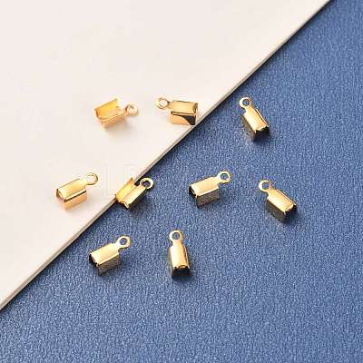 Brass Folding Crimp Ends KK-F824-111G-1