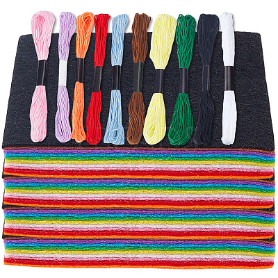 40Pcs Square Felt Fabric DIY-CY0003-37-1