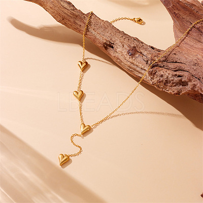 Heart Stainless Steel Pendant Necklaces & Link Bracelets Sets WGCB0A8-01-1