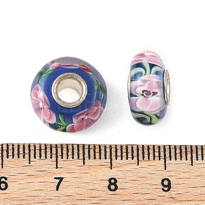 Lampwork & Brass Core European Beads LAMP-P019-01P-27-1