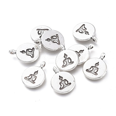 Tibetan Style Alloy Pendants TIBEP-F028-04AS-RS-1