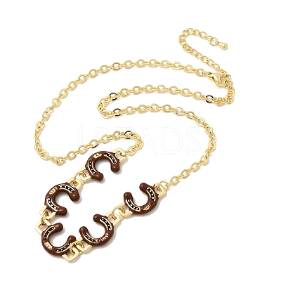 Brass Enamel Pendant Necklaces NJEW-B157-07G-03-1